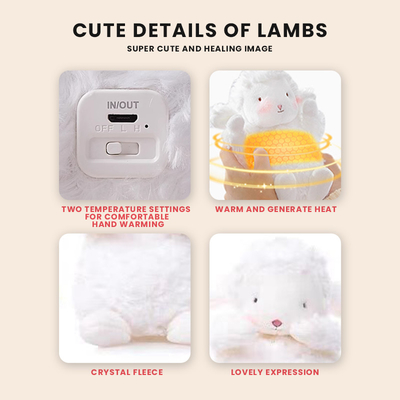 Tetap nyaman dan terhubung dengan kami domba kecil Plushie Hand Panas Power Bank di mana saja