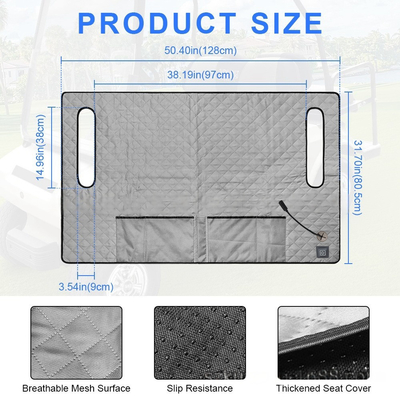 Perlindungan Terlalu Panas Golf Panas Pad Untuk Kereta Golf Panas Kursi Bantal Bahan Bisa dicuci Sumber Daya DC / AC