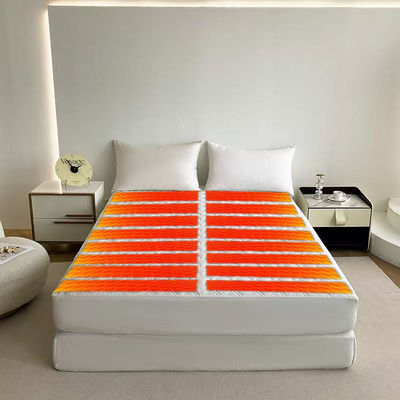 Disesuaikan Fitted Sheet Electric Heating Mattress Cover Dual Zone Control Teknologi Graphene Dan Kain Antibakteri