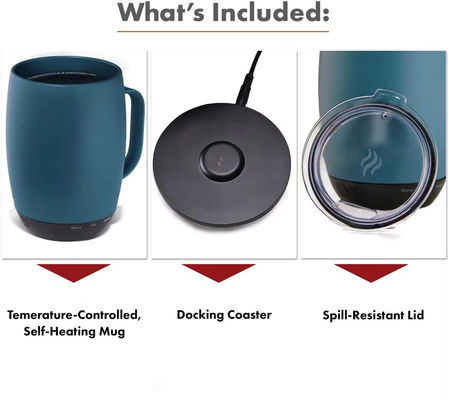 Portable Digital Style Dirancang Pabrik Pemanasan Diri Pemanasan Temperature-Controlled Direct Drinking Coffee Mug Travel Wireless