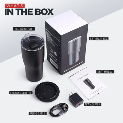 Custom Smart Dipanaskan Mug Kopi LED Screen Self-Adjusting Suhu Untuk Nyaman Minum Langsung Untuk Mobil Perjalanan