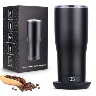 Custom Smart Dipanaskan Mug Kopi LED Screen Self-Adjusting Suhu Untuk Nyaman Minum Langsung Untuk Mobil Perjalanan
