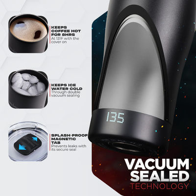 Custom Smart Dipanaskan Mug Kopi LED Screen Self-Adjusting Suhu Untuk Nyaman Minum Langsung Untuk Mobil Perjalanan