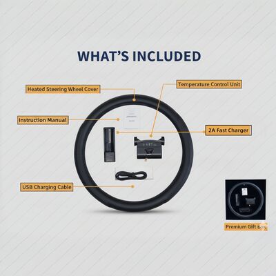 Grosir Graphene Pemanas Tutup Kemudi Kulit Pemanas Cepat Dengan Perlindungan Overheat, Non-Slip Grip Set