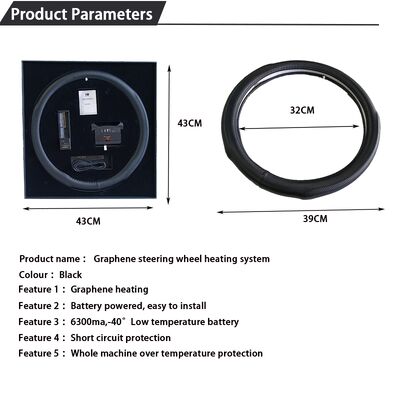 Grosir Graphene Pemanas Tutup Kemudi Kulit Pemanas Cepat Dengan Perlindungan Overheat, Non-Slip Grip Set