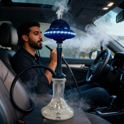 Custom Portable cordless shisha hookah dengan baterai tahan lama dan efek pencahayaan rgb yang dinamis ideal untuk bepergian dan di luar ruangan