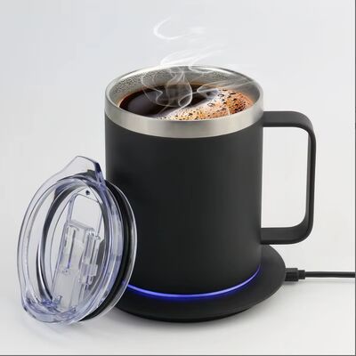 Grosir Portable Self Heating Mug 5000 MAh Baterai 18oz Coffee Warmer Rechargeable Self Heating Travel Mug untuk Kantor