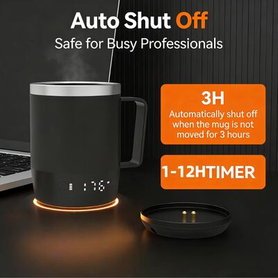 Grosir Portable Self Heating Mug 5000 MAh Baterai 18oz Coffee Warmer Rechargeable Self Heating Travel Mug untuk Kantor