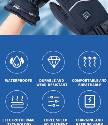 Sertifikat CE USB layar sentuh Sarung Tangan Pemanas Murah Pemanas Listrik Gendang Kulit Waterproof Gendang Panas Untuk Ski