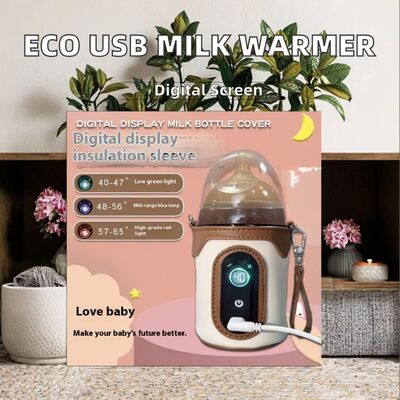 Sheerfond USB Penghangat Susu Portabel 5V2A Penghangat Botol Bayi Aman Tekanan Rendah dengan Bahan Poli/Katun/EVA untuk Bayi