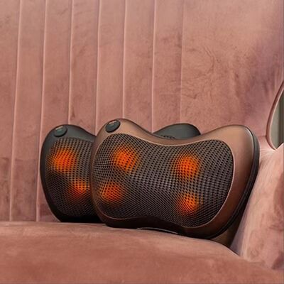 OEM ODM Custom Nyaman Electric Heating Pijat leher bantal ergonomis Orthopedic Serviks Kontur Kepala Woven U-bentuk Pesawat