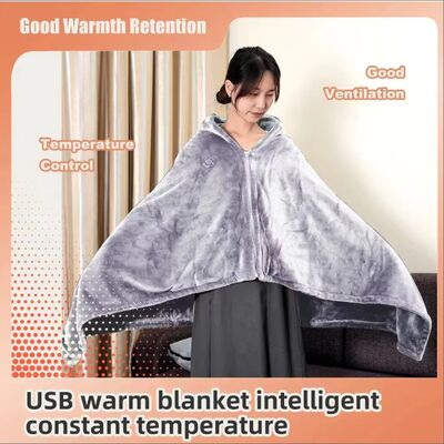 Multifunctional Musim Dingin Wearable Electric Blanket Graphene Infrared Heat Blanket dengan tampilan digital