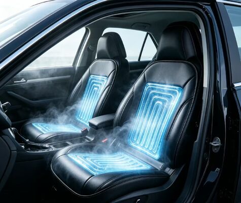 Bantal kursi panas mobil yang didinginkan air yang menyediakan pengaturan suhu yang konsisten dengan konsumsi yang aman untuk sistem kendaraan 12 volt