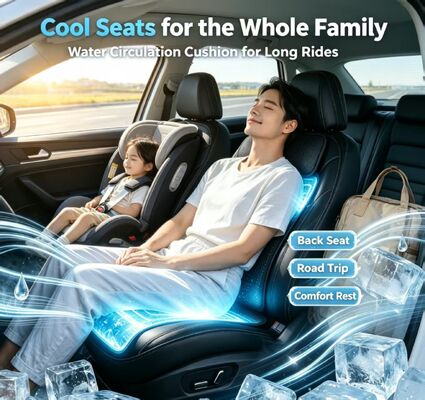 Bantal kursi panas mobil yang didinginkan air yang menyediakan pengaturan suhu yang konsisten dengan konsumsi yang aman untuk sistem kendaraan 12 volt