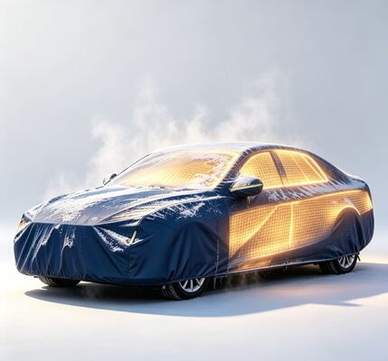 Penutup pemanas mobil dengan pemasangan dan pelepasan yang mudah dirancang untuk penggunaan berulang dan perlindungan terhadap salju, embun beku, dan hujan ringan