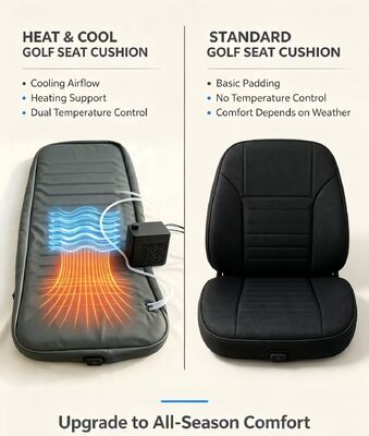 Bantalan pemanas golf yang lembut dan tahan lama untuk jok kereta golf yang menawarkan fungsi pemanasan dan pendinginan dengan perlindungan panas berlebih untuk penggunaan luar ruangan yang diperpanjang