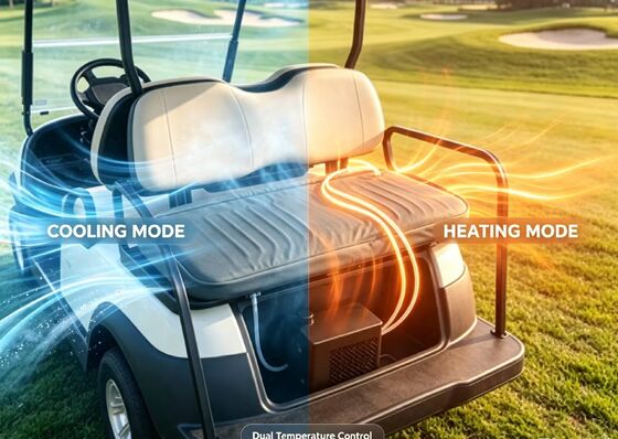 Bantalan pemanas golf yang lembut dan tahan lama untuk jok kereta golf yang menawarkan fungsi pemanasan dan pendinginan dengan perlindungan panas berlebih untuk penggunaan luar ruangan yang diperpanjang