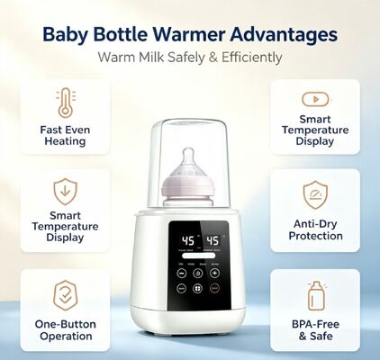 Pemanas botol bayi yang ramah pengguna dengan pengaturan suhu yang dapat disesuaikan memenuhi kebutuhan penyedia perawatan anak profesional