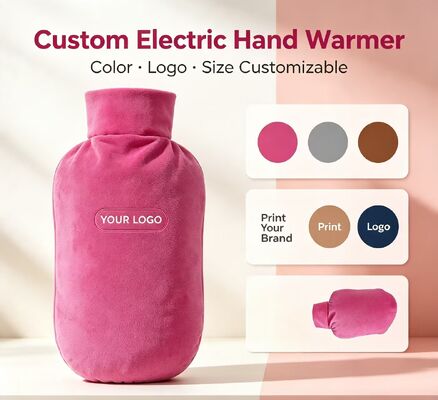 Bucket Shaped Rechargeable Hand Warmer, Kristal Ultra Soft Fabric, Suhu yang Bisa Disesuaikan, DC Charging Portable Electric Heated Hand Pouch, Custom Color OEM ODM