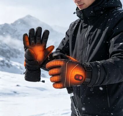 Sarung Tangan Pemanas Listrik Pemanasan Cepat Graphene, Penghangat Tangan Termal Tahan Air Suhu yang Dapat Disesuaikan, Logo & Kemasan Kustom Tersedia