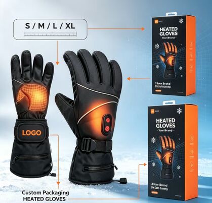 Sarung Tangan Pemanas Listrik Pemanasan Cepat Graphene, Penghangat Tangan Termal Tahan Air Suhu yang Dapat Disesuaikan, Logo & Kemasan Kustom Tersedia