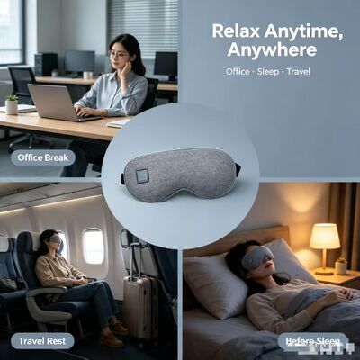 Topeng mata yang dipanaskan, Super Soft PU Electric Warm Eye Mask 35-55°C Suhu yang dapat disesuaikan, 1000mAh Rechargeable Portable Heating Eye Mask untuk meringankan kelelahan mata, Travel Office Home School Use