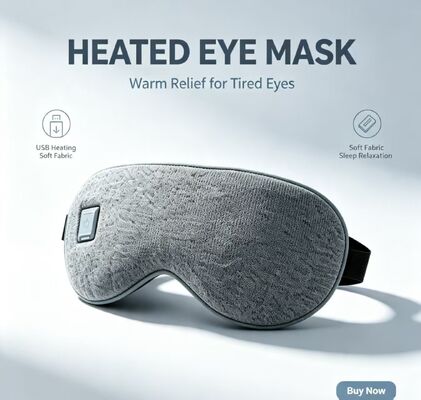 Topeng mata yang dipanaskan, Super Soft PU Electric Warm Eye Mask 35-55°C Suhu yang dapat disesuaikan, 1000mAh Rechargeable Portable Heating Eye Mask untuk meringankan kelelahan mata, Travel Office Home School Use
