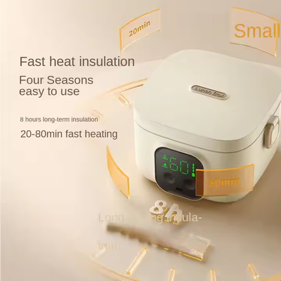 Pasteurization Electric Heated Lunch Box USB Powered, 500ml 304 Stainless Steel Food Heating Container, Multi Temperature Control