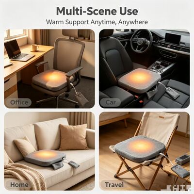 Portable USB Graphene Heated Seat Cushion Soft Linen-Cotton Heating Chair Pad 3-Speed Temperature Adjustment Warm Cushion Multi-Color Tersedia untuk Home Office Travel Car Use