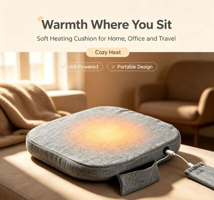 Portable USB Graphene Heated Seat Cushion Soft Linen-Cotton Heating Chair Pad 3-Speed Temperature Adjustment Warm Cushion Multi-Color Tersedia untuk Home Office Travel Car Use