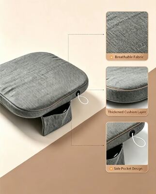 OEM ODM Graphene USB Heated Seat Cushion, Custom Logo Custom Size Custom Color, Linen Cotton Heating Chair Pad dengan Pocket Power Bank, Pengendali Suhu 3 Kecepatan untuk Rumah Kantor Mobil