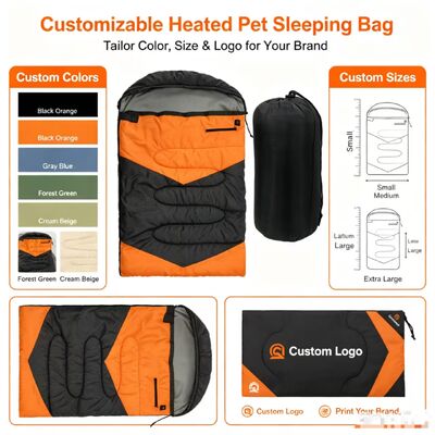 Tas Tidur Anjing Pemanas OEM ODM Kustom 3 Tingkat Suhu yang Dapat Disesuaikan, Tas Tidur Hewan Peliharaan Kapas Berongga Label Pribadi 71*108cm, Logo & Kemasan Kustom untuk Berkemah Perjalanan Rumah Luar Ruangan, Bersertifikat CE FCC