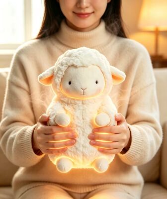 Cute Warm Sheep Portable Rechargeable Hand Warmer,3 Heat Settings 40‐60°C,6‐8 Jam Waktu Kerja, USB Power Bank Support for On‐the‐Go Use,Compact 9*15*18cm Polyester Winter Pocket Heater