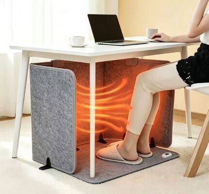 Pemanas Kaki Elektrik, Tahan Angin Tahan Air Kontrol Suhu 3 Tingkat 53*97cm Dapat Disesuaikan Pelat Pemanas 220V untuk Penggunaan Kantor Rumah Musim Dingin