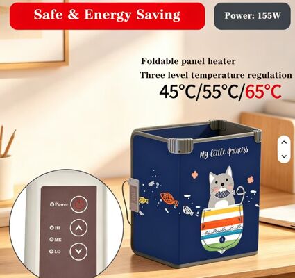 Pelat Kaki Pemanas Listrik Ukuran Kustom Tahan Angin Hangat 220V 165W, Tikar Pemanas Kaki Tahan Air yang Dapat Disesuaikan 3 Kecepatan untuk Pemanasan Dalam Ruangan
