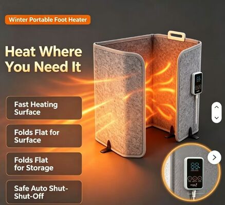Pelat Kaki Pemanas Listrik Ukuran Kustom Tahan Angin Hangat 220V 165W, Tikar Pemanas Kaki Tahan Air yang Dapat Disesuaikan 3 Kecepatan untuk Pemanasan Dalam Ruangan