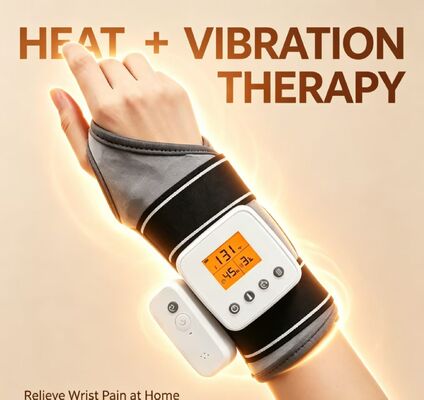 USB Rechargeable Heated Wrist Brace dengan Vibration Massage, 3 Temp & Timer Settings, Heating Wrist Wrap for Carpal Tunnel Arthritis Wrist Support