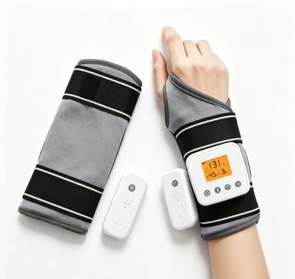 Pakaian Lembut Penjaga Dukungan Pergelangan Tangan Dipanaskan dengan Pijat Getaran, Multi Timing Modes Rechargeable Heating Wrist Brace