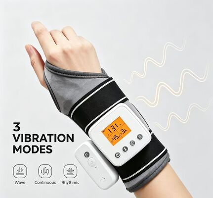 Pakaian Lembut Penjaga Dukungan Pergelangan Tangan Dipanaskan dengan Pijat Getaran, Multi Timing Modes Rechargeable Heating Wrist Brace
