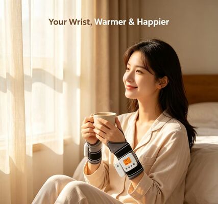 Pakaian Lembut Penjaga Dukungan Pergelangan Tangan Dipanaskan dengan Pijat Getaran, Multi Timing Modes Rechargeable Heating Wrist Brace