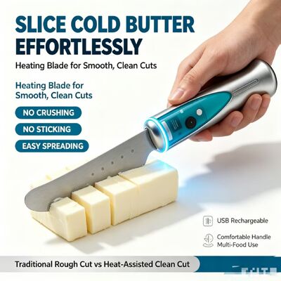 Wholesale Intelligent Butter Heating Knife, Touch Sensing Waterproof Stainless Steel Electric Butter Cutter, CE FCC RoHS, Support OEM ODM Custom Logo