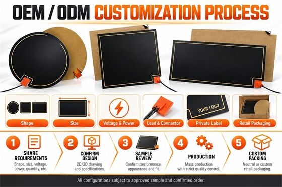 Graphene Mirror Defogger Heating Pad, Bentuk Ukuran Tegangan Kustom, Film Fleksibel Tahan Kelembaban untuk Cermin Kamar Mandi