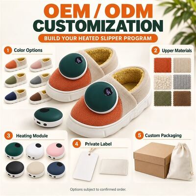 Sandal Pemanas Magnetik Lepas Pasang, Modul Pemanas Grafena dengan Tampilan Digital, Label Bahan Warna Kustom dan Kemasan