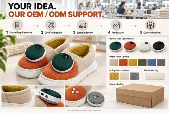 Sandal Pemanas Magnetik Lepas Pasang, Modul Pemanas Grafena dengan Tampilan Digital, Label Bahan Warna Kustom dan Kemasan