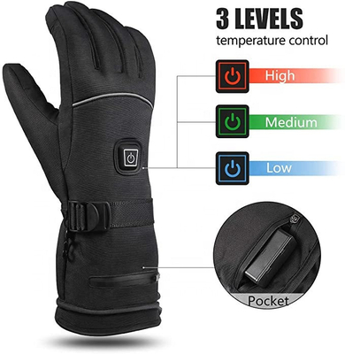 Gloves Pemanas Lampu Listrik PU Kulit tahan air Musim Dingin Untuk Pekerjaan dan Kegiatan Luar Ruang