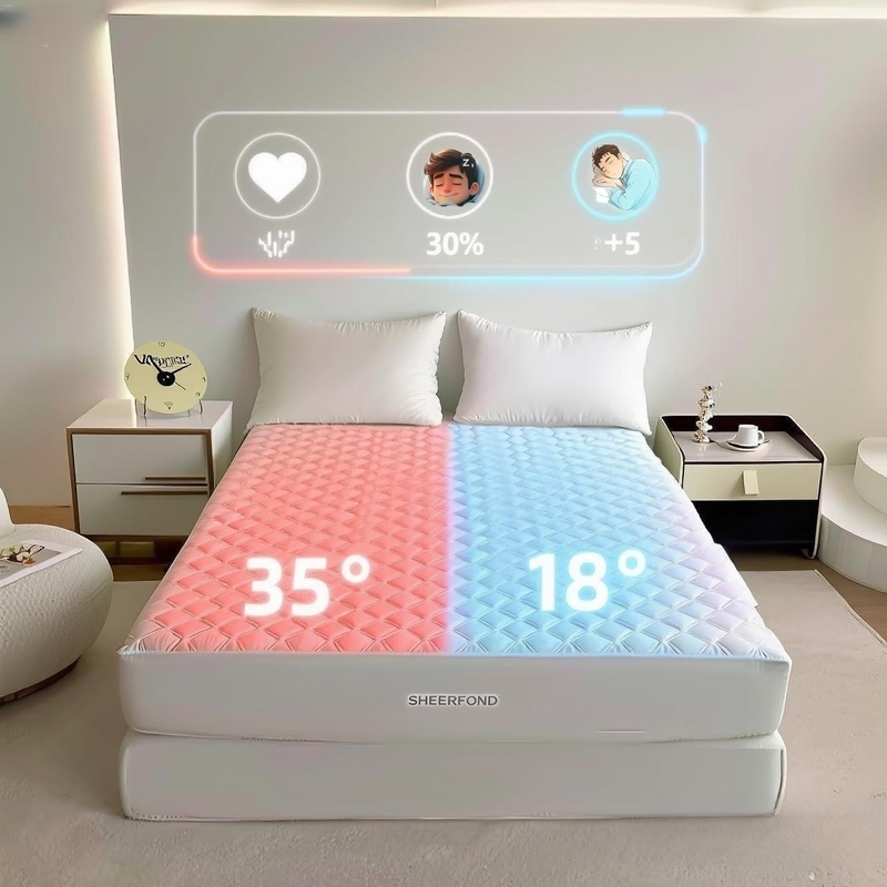 Sistem Pendingin dan Pemanas Selimut dan Kasur dengan Kontrol Zona Ganda OEM, Pad Kasur Pod Aman dan Hangat untuk Musim Dingin dan Musim Panas