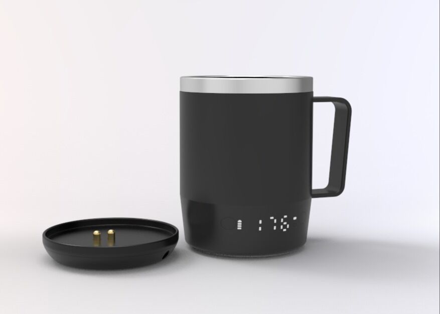 Portable Stainless Steel Led Digital Temperature-Controlled Self-Heating Coffee Mug Factory Didesain Smart Coffee Mug