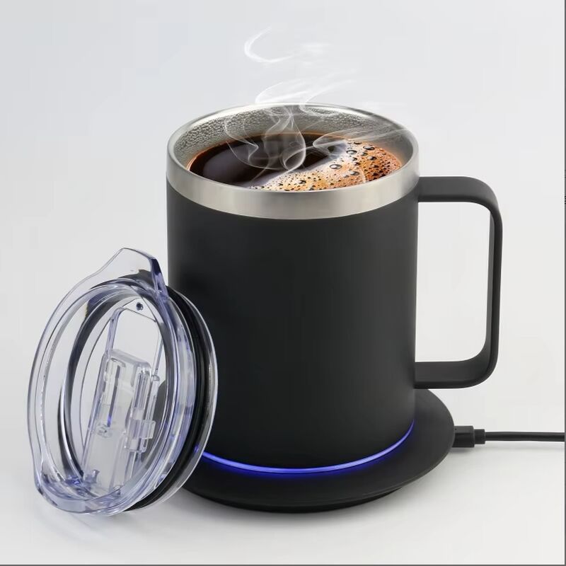 Grosir Portable Self Heating Mug 5000 MAh Baterai 18oz Coffee Warmer Rechargeable Self Heating Travel Mug untuk Kantor