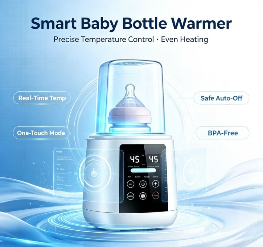 Pemanas Botol Bayi Elektrik 200W Kontrol Suhu 30-65℃ Perlindungan Bakar Kering Mati Otomatis Pemanas Susu untuk Kantong Penyimpanan ASI Botol Bayi Kaca PP Silikon