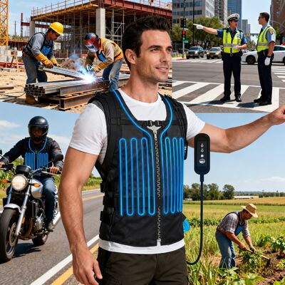 Ergonomis pas Smart Cooling Vest disesuaikan untuk kenyamanan dan manajemen panas selama jangka waktu kerja di luar ruangan
